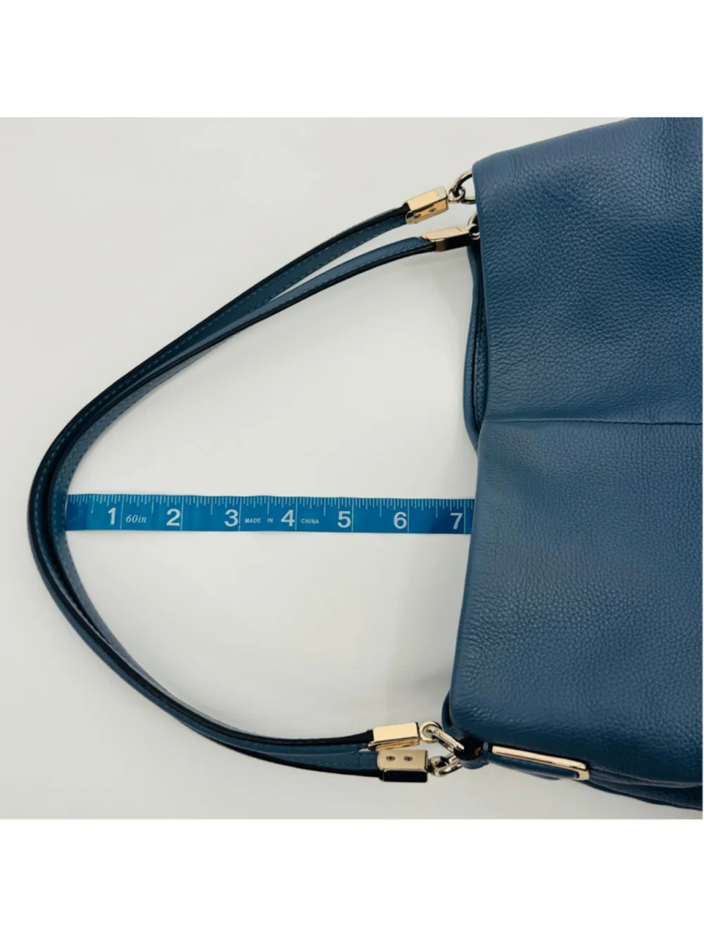 Coach 26224 Madison Pebbled Leather Hobo Bag Blue
